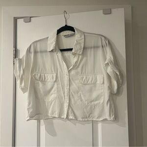 ZARA crop button down shirt